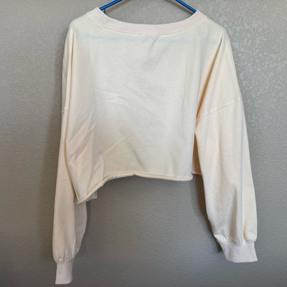Pink Lily Cream and Orange Pumpkin Crew Neck Sweater - Picture 3 of 3